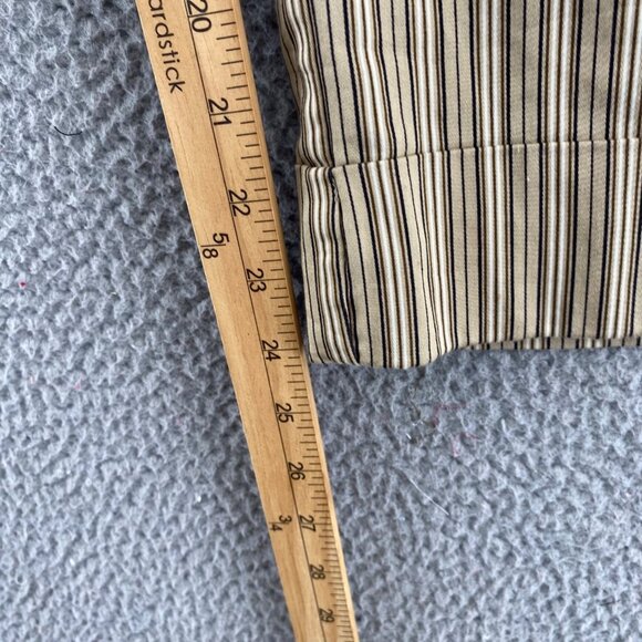 Chicos Pants Womens 0.5 US 6 Brown Striped Stretch Wide Leg Stretch Capri Casual - Picture 10 of 12